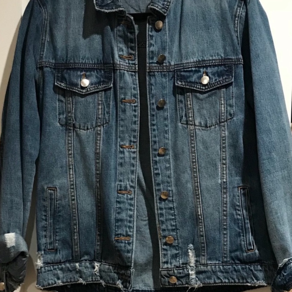 Evil Eye Butterfly Patch Jean Jacket Perfect Cond… - image 3